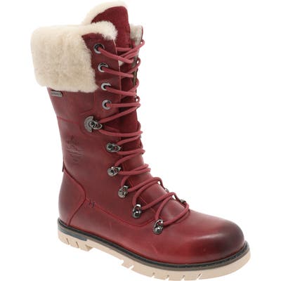 Royal Canadian Sherbrooke Genuine Shearling Cuff Waterproof Boot- Burgundy