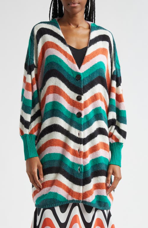 FARM Rio Wave Gradient Colorful Cardigan Green Multi at Nordstrom,