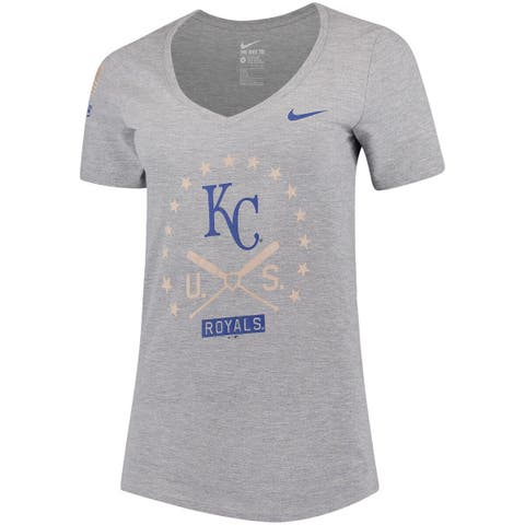 Women's G-III 4Her by Carl Banks White Kansas City Royals Dot Print V-Neck Fitted T-Shirt Size: Large
