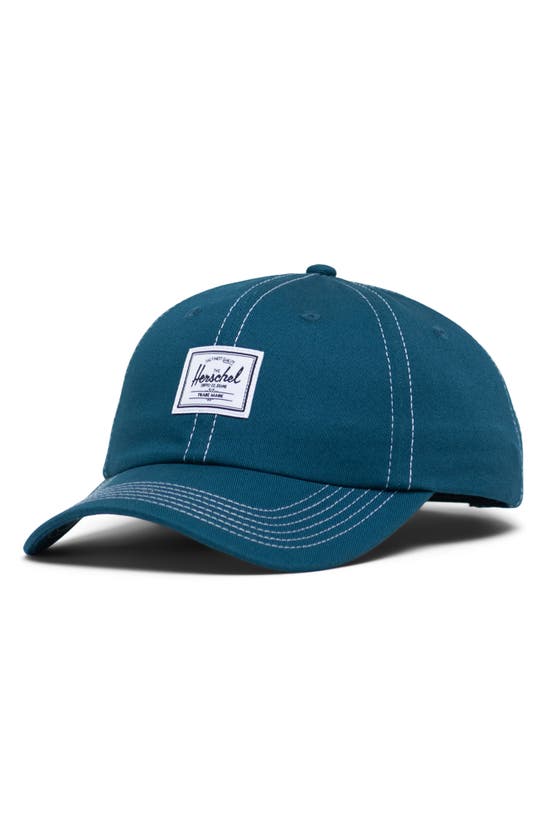Herschel Supply Co. Sylas Classic Patch Baseball Cap In Moroccan Blue/ White