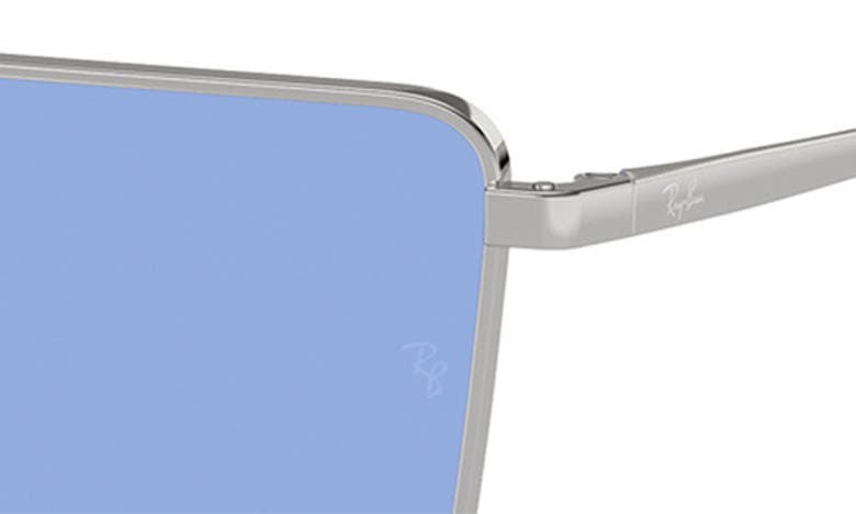 Ray Ban Emy Bio-based Sunglasses Silver Frame Blue Lenses 59-17 In Silver