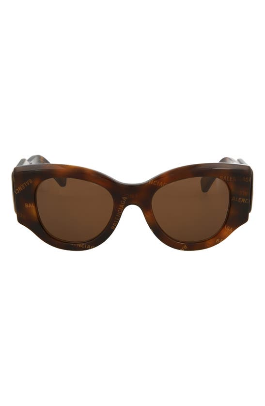 Balenciaga 50mm Oval Sunglasses In Brown