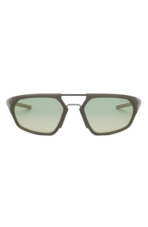 Tag Heuer Line 55mm Gradient Geometric Sunglasses In Light Brown/gradient Green