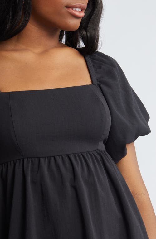 Bp. Puff Sleeve Minidress In Black Night