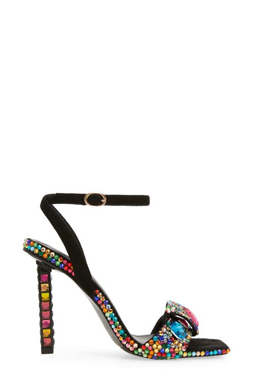 Azalea Wang Sequin Platform Sandal In Black