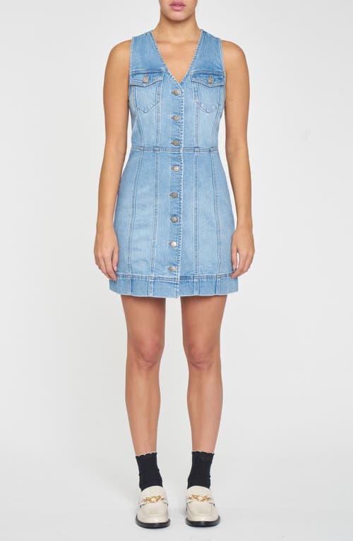 Shop Daze Sun Button Front Sleeveless Denim Dress In Memory