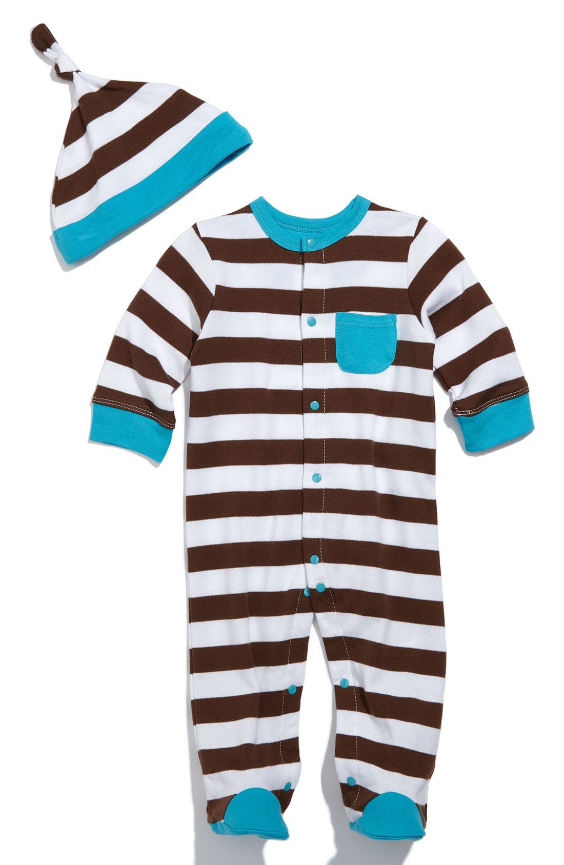 Offspring Stripe Footie & Hat Set (Infant) Nordstrom