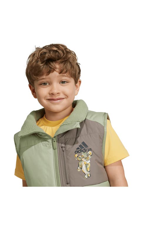 Shop Adidas Originals Adidas X Disney Kids' The Lion King Recycled Polyester Vest In Green/spark/multicolor