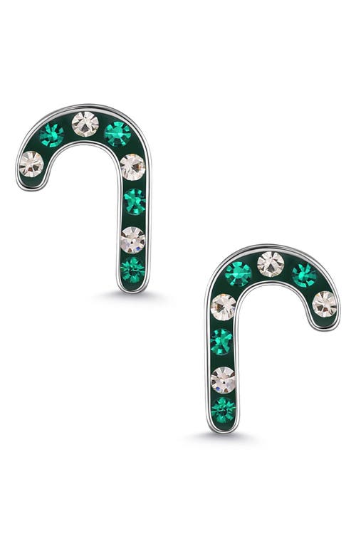 LILY NILY LILY NILY KIDS' CRYSTAL CANDY CANE STUD EARRINGS 