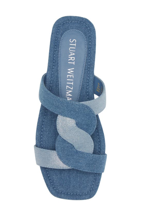 Shop Stuart Weitzman Ibiza Slide Sandal In Washed/ Silver