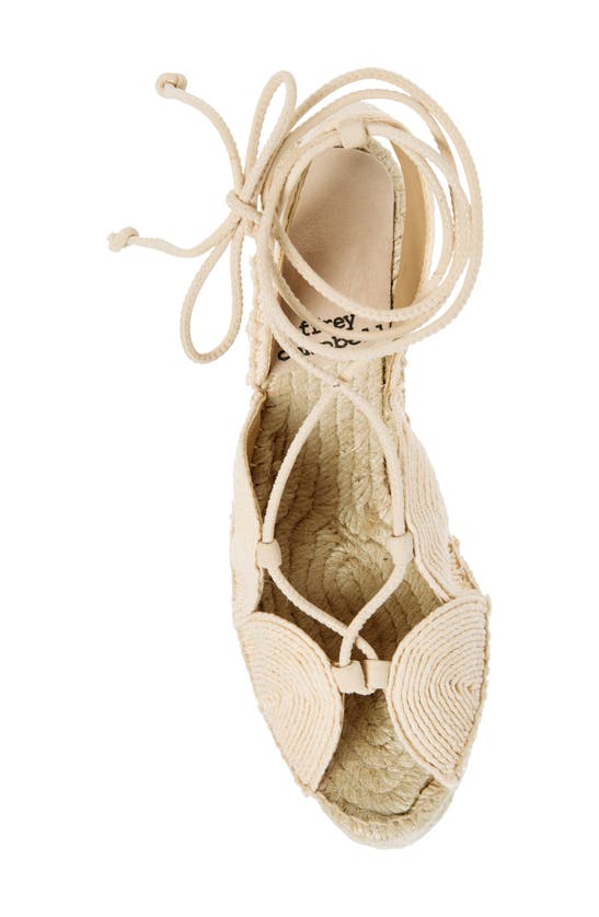 Shop Jeffrey Campbell Sol Ankle Wrap Wedge Sandal In Natural