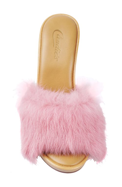 Shop Candies Candie's Celestine Faux Fur Side Sandal In Pink