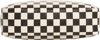 Clare V. Le Zip Sac Leather Tote Bag in Cream Chantal/black Checkers