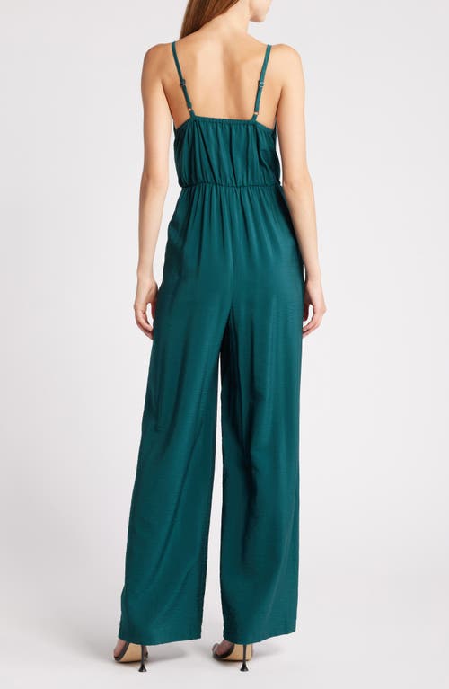 Shop Chelsea28 Side Tie Wide Leg Jumpsuit In Green Ponderosa