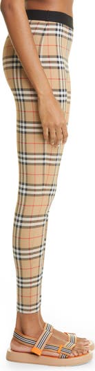 Check Stretch Jersey Leggings in Archive beige - Burberry