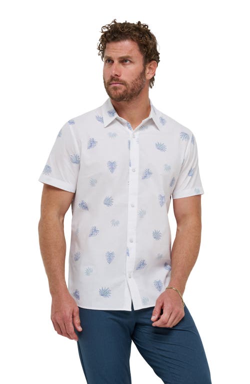 Shop Travismathew Lukas Stretch Short Sleeve Button-up Shirt In White