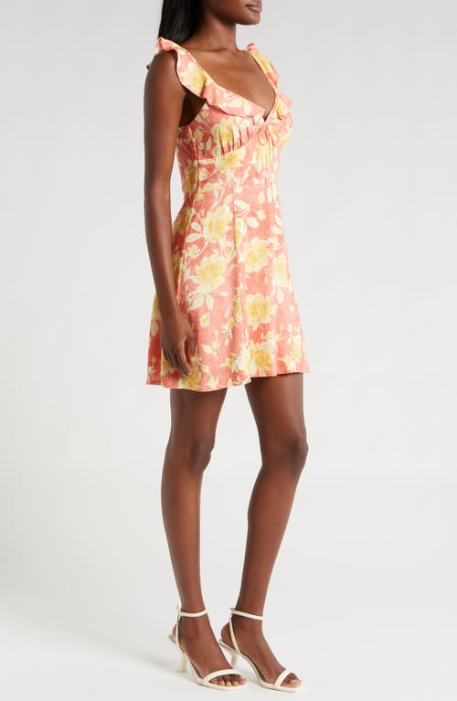 Shop Wayf Goldie Floral Sundress In Amber Roses