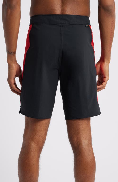 Shop Florence F1 Burgee Cordura® Water Repllent Board Shorts In Black Racing Red