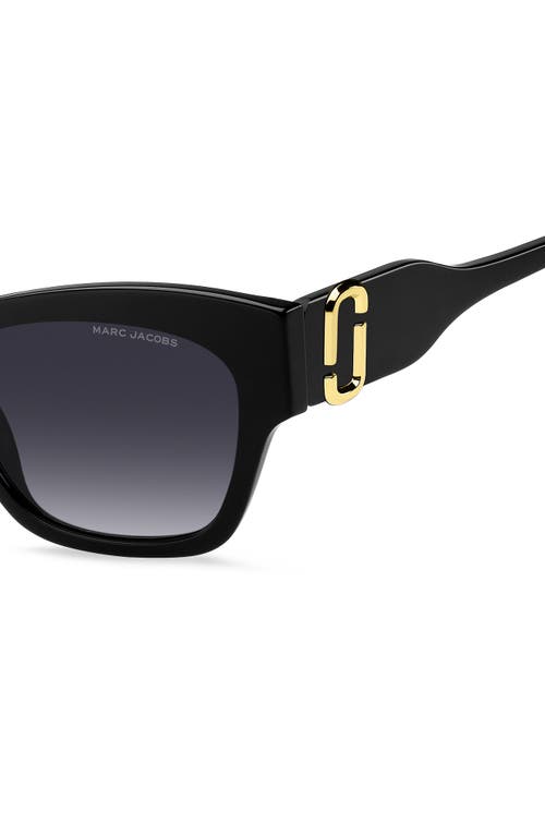 Marc Jacobs Marc 762s Acetate Rectangle Sunglasses In Black/dark Grey