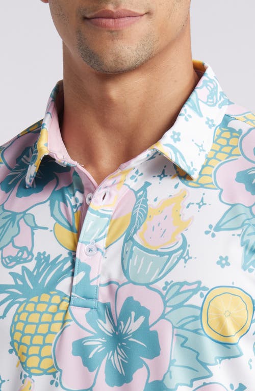 Shop Swannies Kibby Tropical Print Golf Polo In Plumeria