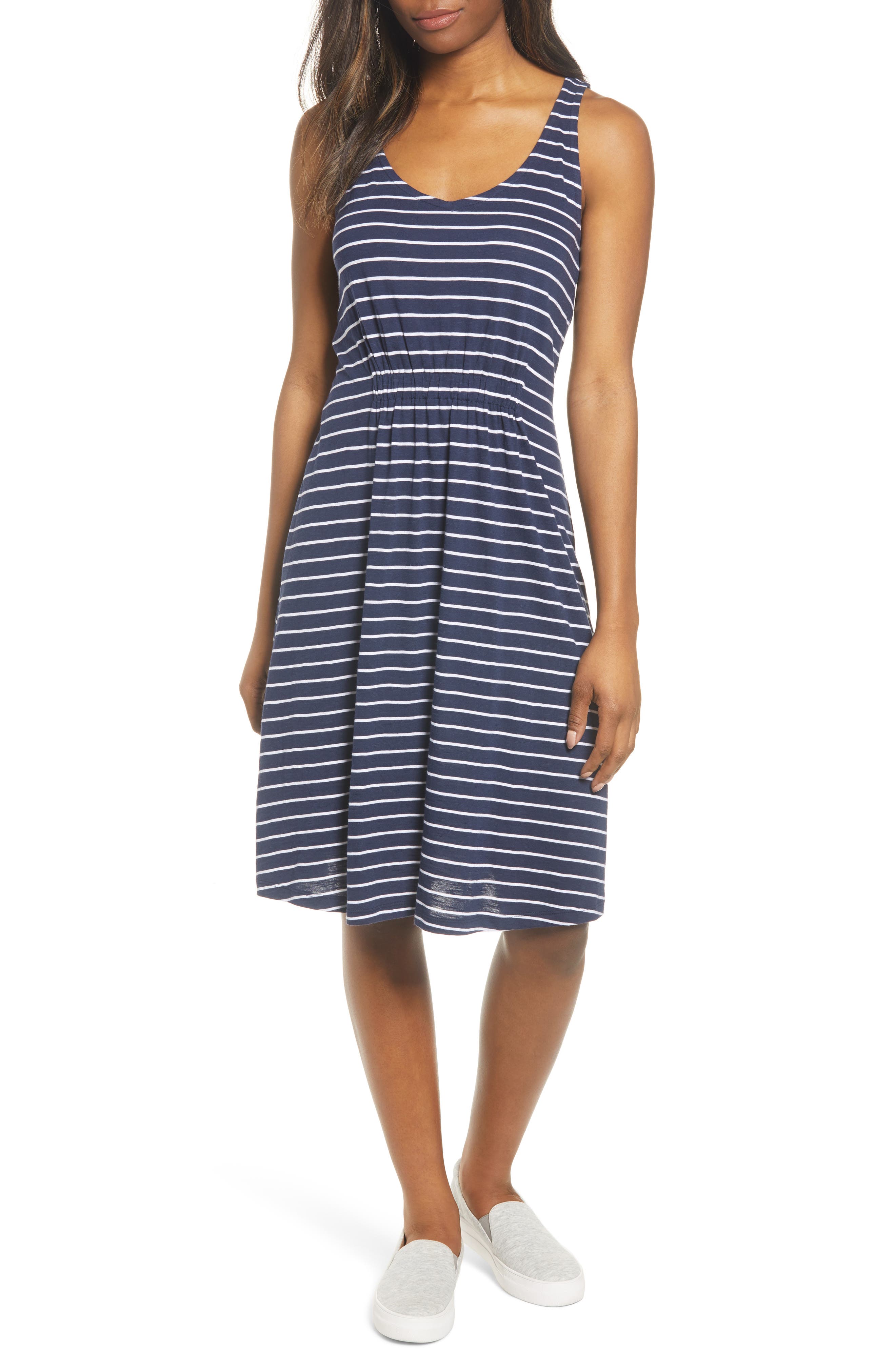 Petite Caslon Sleeveless Knit Dress, Blue