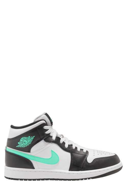 Shop Jordan Air  1 Mid Sneaker In White/green Glow/black