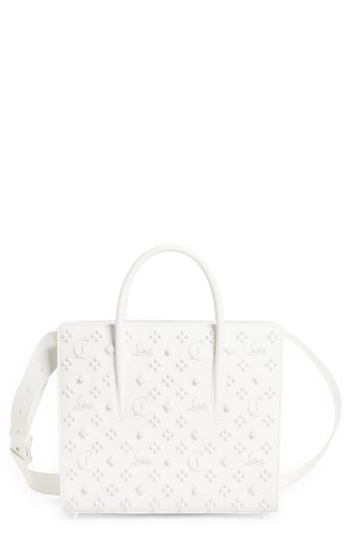 Shop Christian Louboutin Medium Paloma Studded Leather Satchel In Bianco/bianco