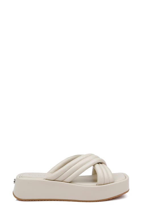 Dee Ocleppo Sicily Crisscross Leather Flatform Sandals In Chalk