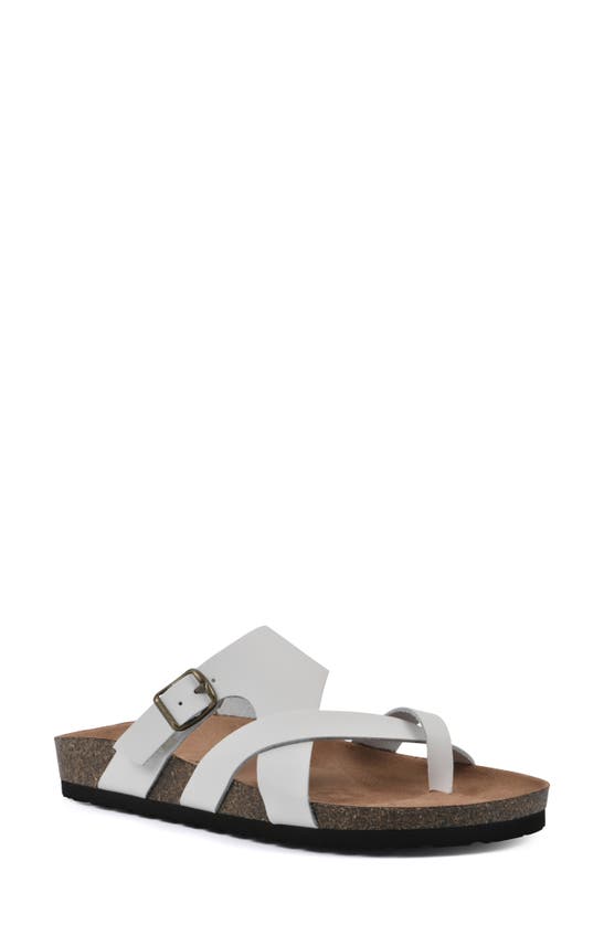 White Mountain Footwear Graph Sandal In White/ Leather