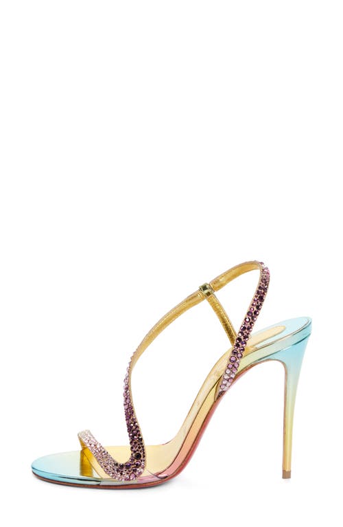 Christian Louboutin Rosalie Iridescent Slingback Sandal In Boreal/multi/lin Gold