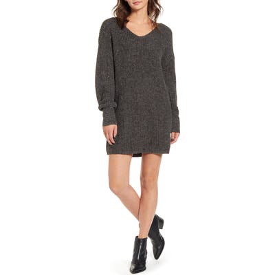 All In Favor U-Neck Sweater Dress, Black