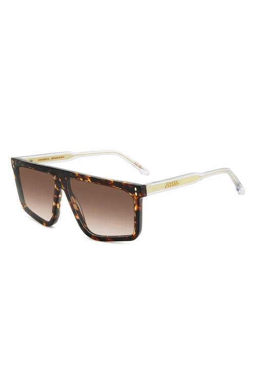 Shop Isabel Marant 61mm Gradient Square Sunglasses In Havana/brown Gradient