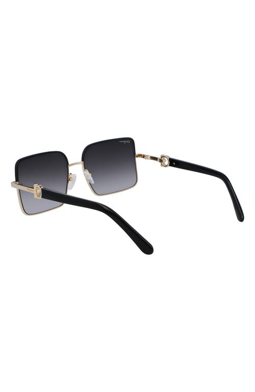 Shop Ferragamo 60mm Gradient Rectangular Sunglasses In Gold/black