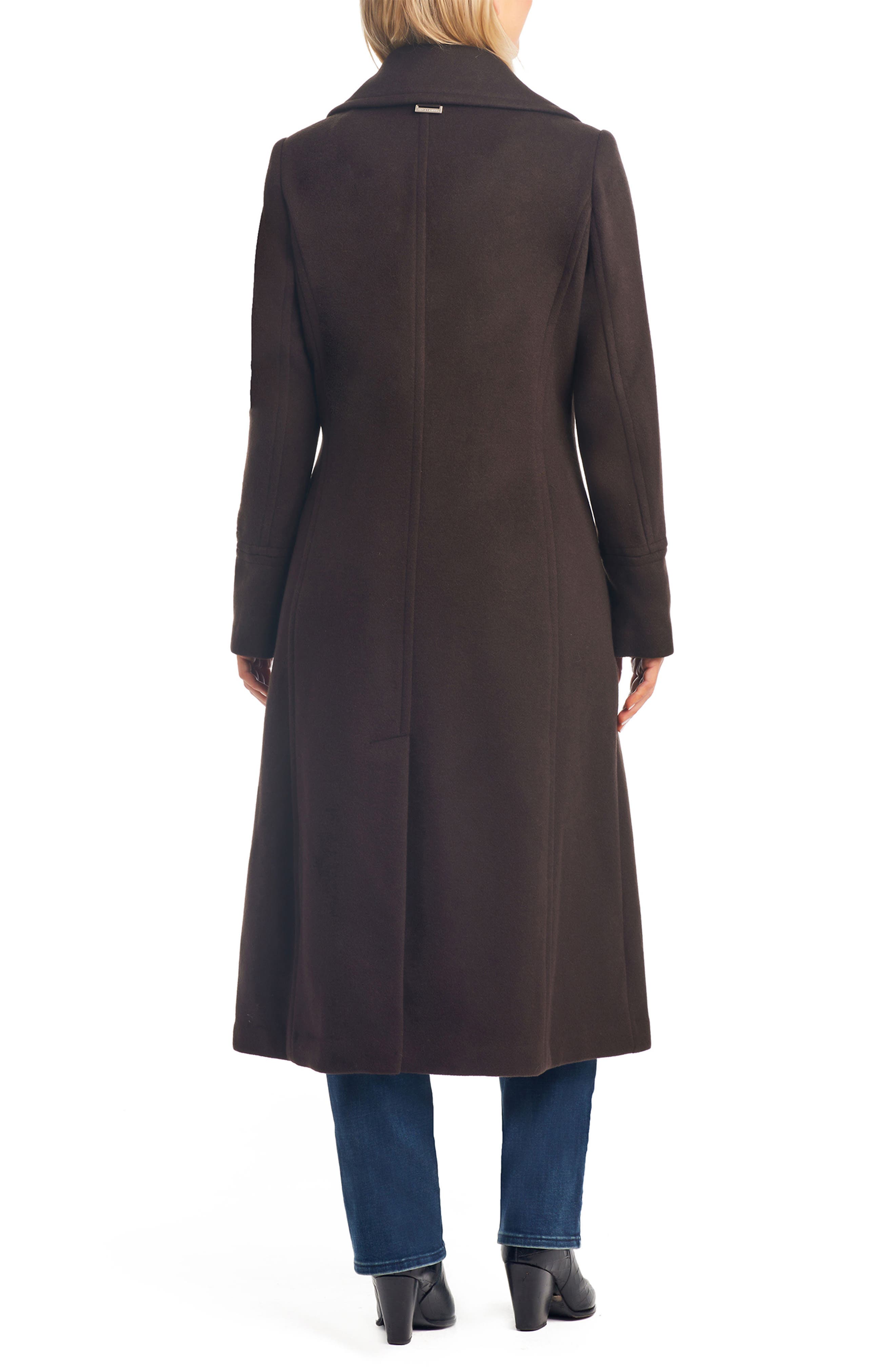 Vince Camuto Wool Blend Coat with Removable Faux Fur Collar and Cuffs
