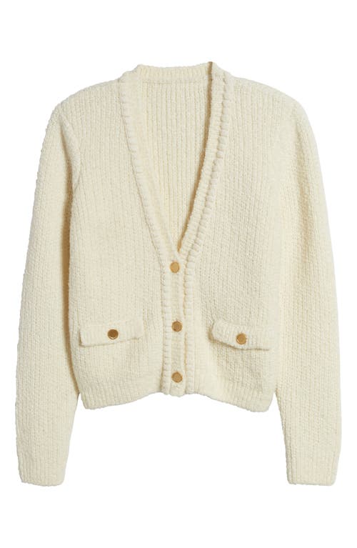 Shop Frame Double Pocket Crop Cardigan In Cream