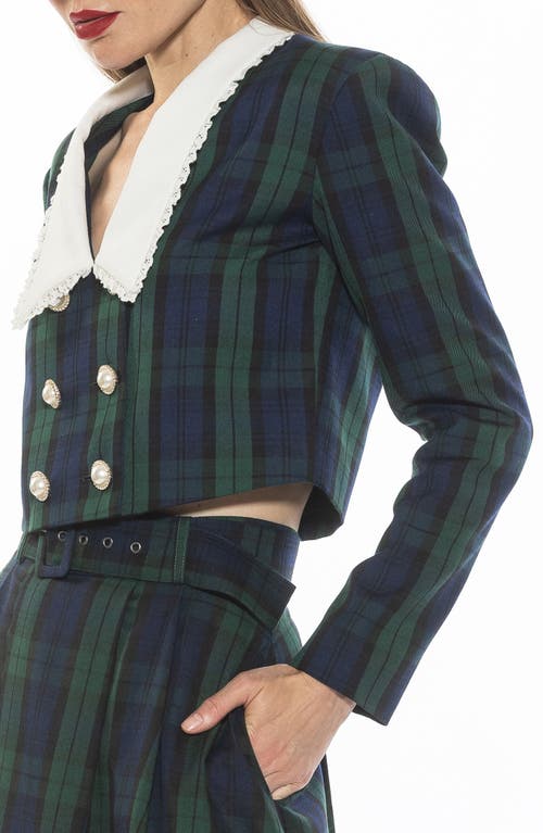 Alexia Admor Amelia Jacket In Green Plaid