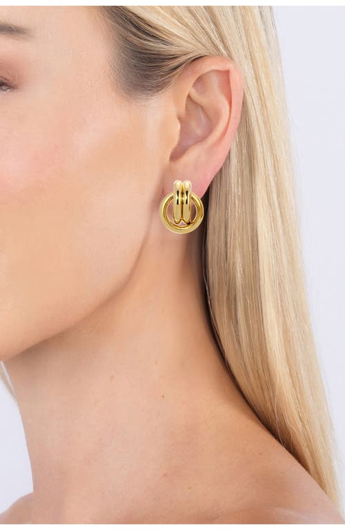 Eye Candy Los Angeles Viola Doorknocker Stud Earrings In Gold