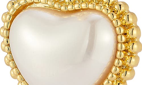 Sphera Milano Freshwater Pearl Huggie Hoop Earrings In Gold