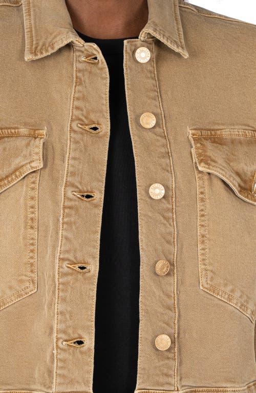 Shop Kut From The Kloth Elle Crop Denim Jacket In Cinnamon