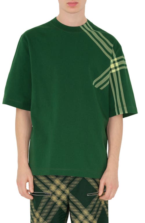 burberry Check Sleeve Cotton T-Shirt Ivy at Nordstrom,