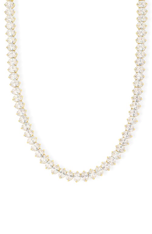 Melinda Maria Hello Gorgeous Tennis Necklace In Goldhite