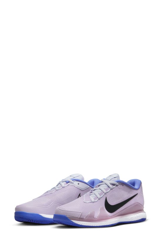 Nike Women's Court Air Zoom Vapor Pro Hard Court Tennis Shoes In Grey/ Doll/ Blue/ Black