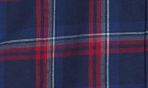 Shop Lorenzo Uomo Trim Fit Plaid Flannel Cotton Dress Shirt In Navy/red