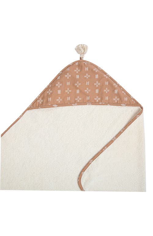 Shop Crane Baby Hooded Cotton Baby Towel In Copper/white