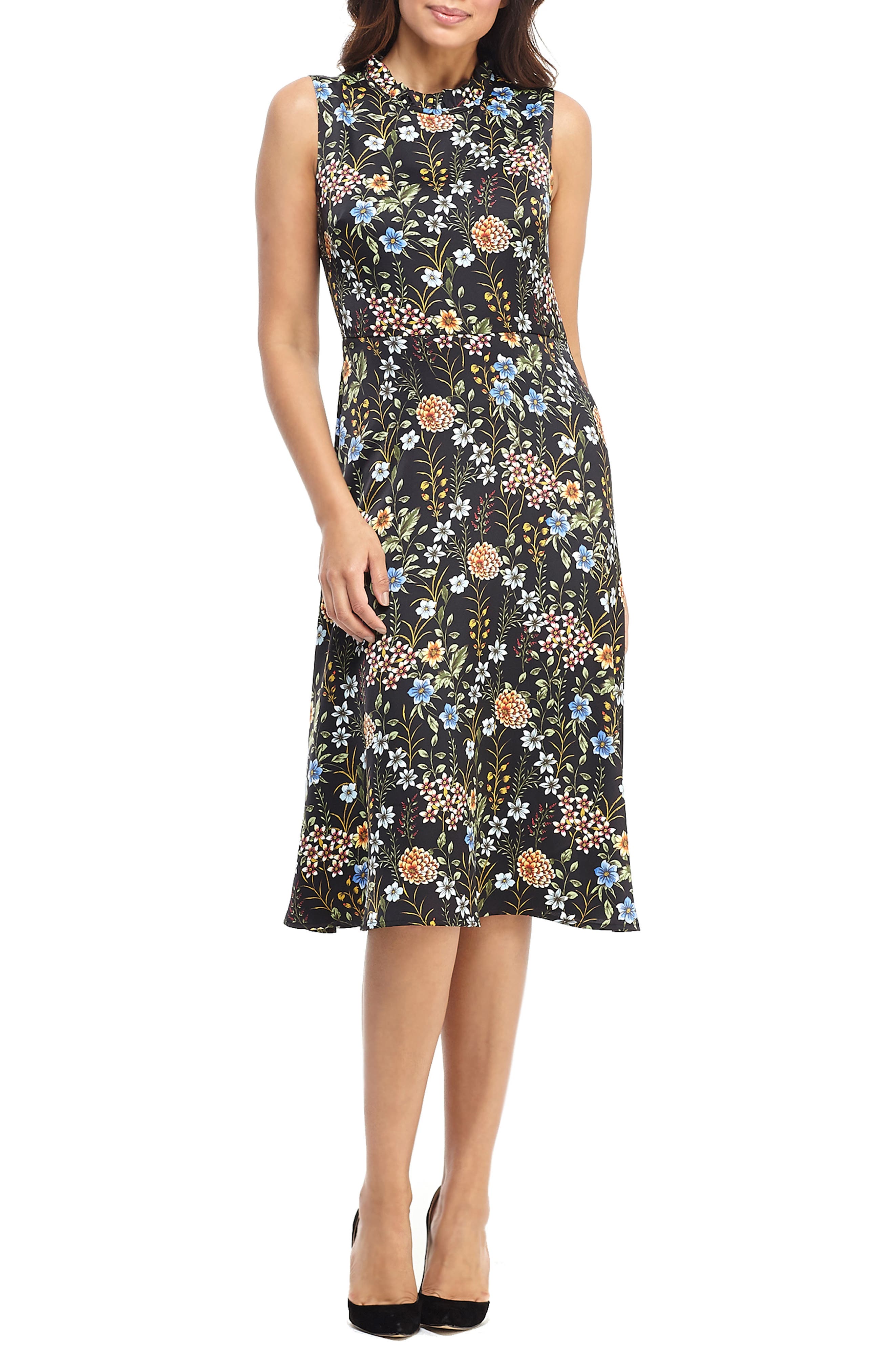 maggy london floral a line dress