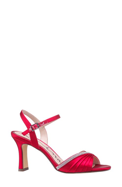 Nina Agnes Satin Sandal In Red Rouge