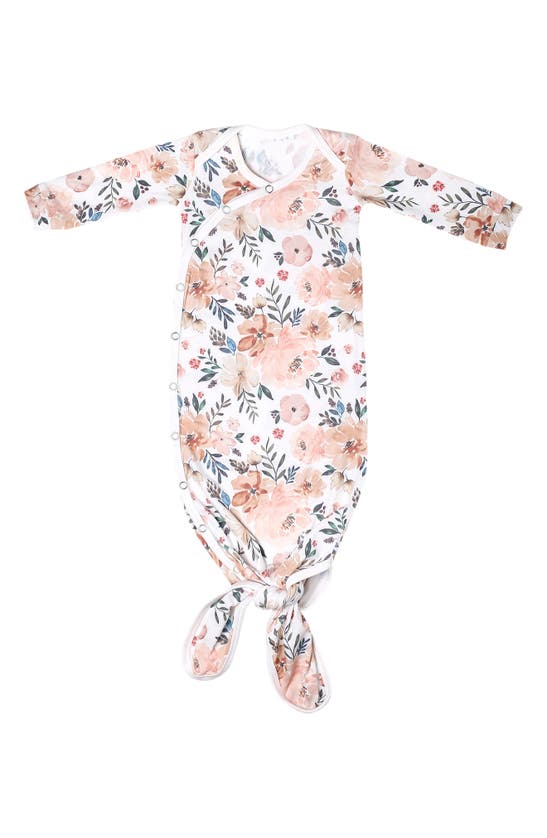 Copper Pearl Babies' Newborn Knotted Gown In Pink