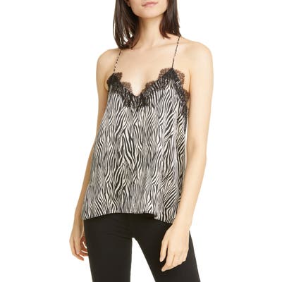 Cami Nyc The Racer Lace Trim Silk Camisole, Black