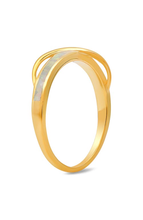 Queen Jewels Sterling Silver Lab-created Opal Ring In Gold
