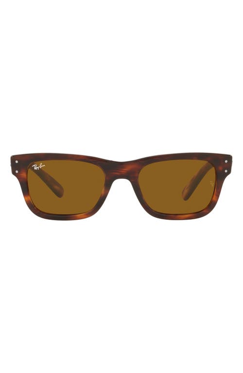 Ray-Ban Mr. Burbank 52mm Rectangular Sunglasses in Striped Havana at Nordstrom